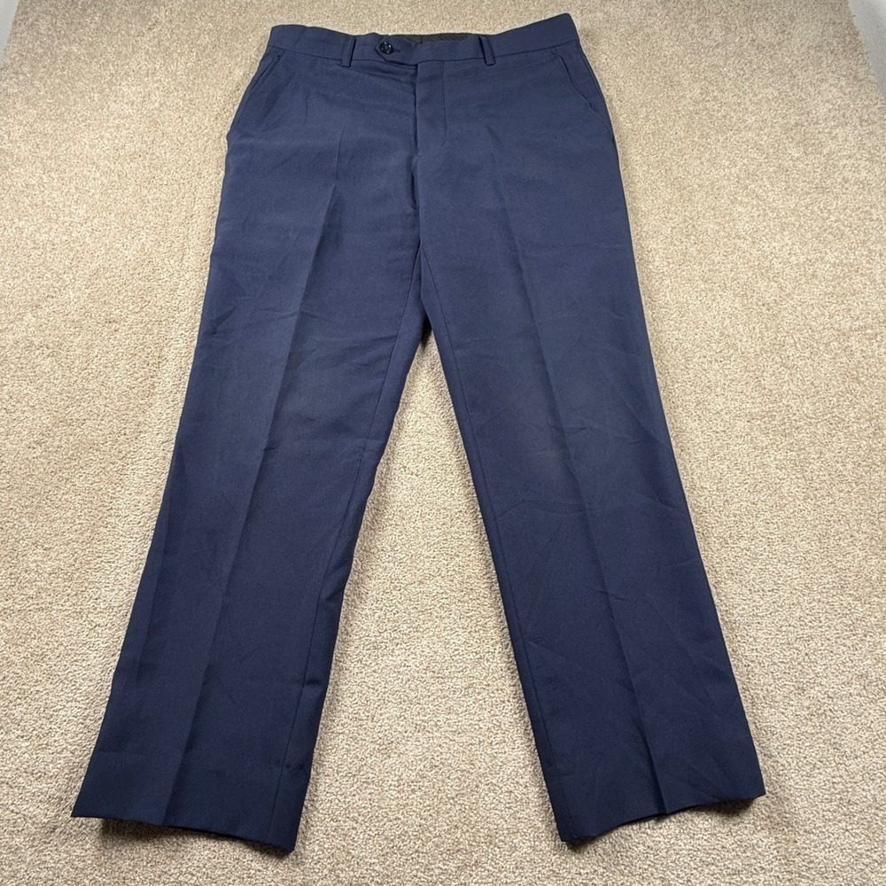 Alain Dupetit Mens 34 Navy Blue‎ Dress Pants Formal Business Trousers